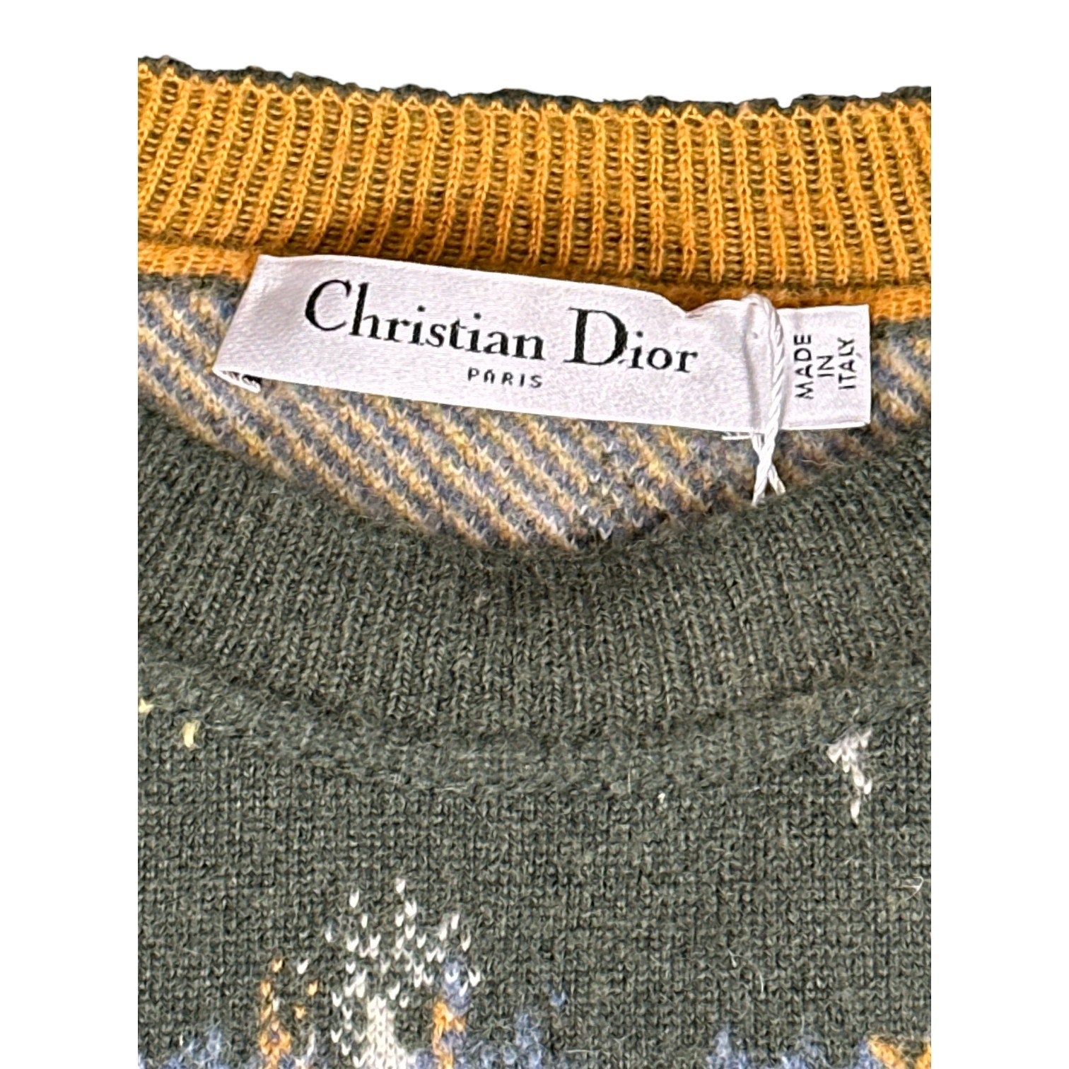 Christian Dior Tie-Dye Logo Sweater Green Blue FR40 / US8 Excellent