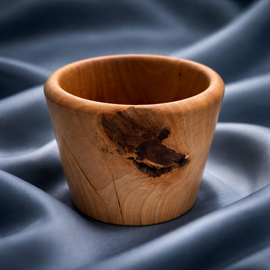 Rustic Modern Turned Wood Bowl, bradford pear hardwood, organic character, decorative display, kitchen safe