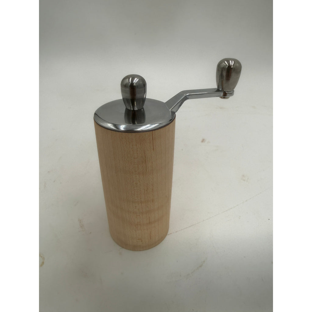Hand Turned Maple Pepper Grinder, Stainless Steel, 1 5/8 x 3 1/2 Inch, SKU 1427