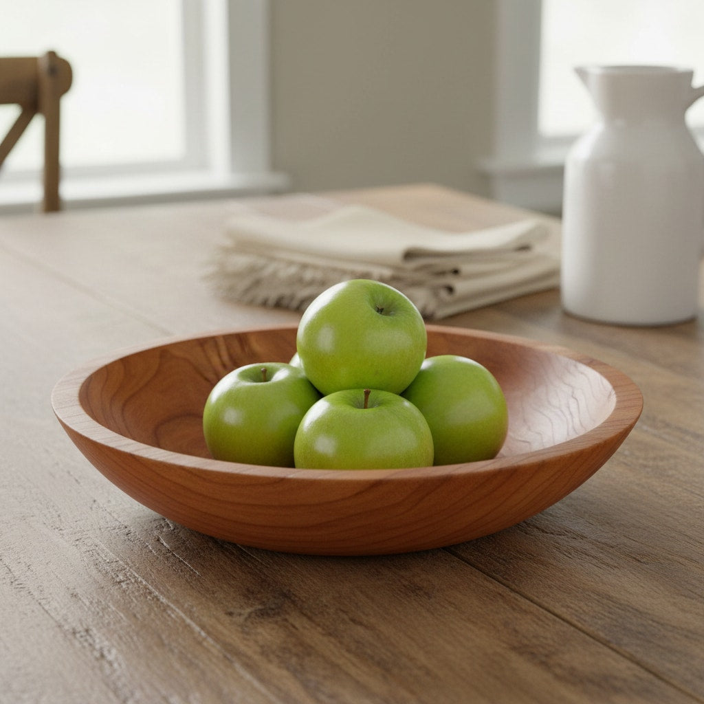 Handturned Wood Bowl, Black Cherry, Unique 16x5, Large Bowl, Rare Decor, Epoxy Embellishment, Handmade Gift