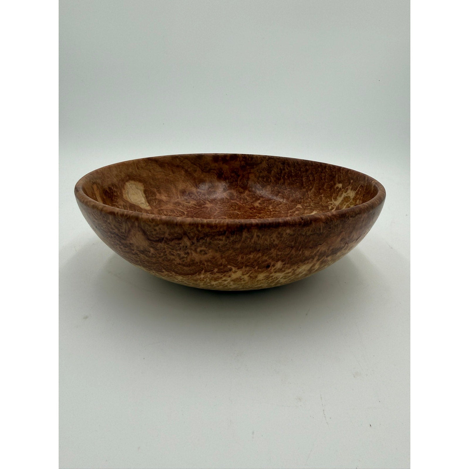 Hand Turned Red Mallee Burl Wood Bowl, 9.5 x 2.75 inches, food safe finish, handmade salad or fruit bowl, decorative centerpiece