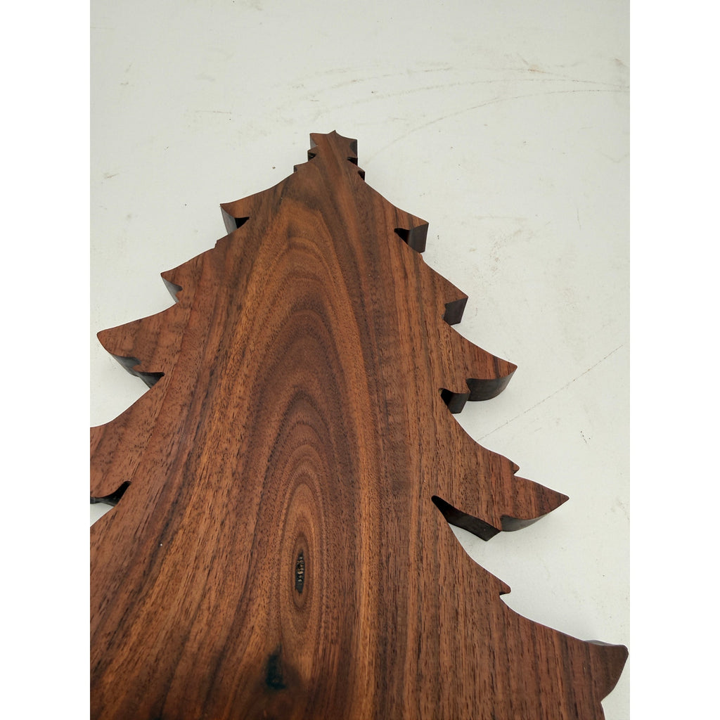 Christmas Tree Shaped Charcuterie Board, Walnut and Spalted Hickory, Hand Crafted, 12.5x8.5