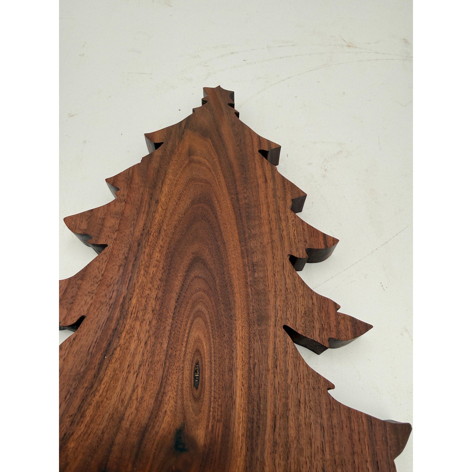 Christmas Tree Shaped Charcuterie Board, Walnut and Spalted Hickory, Hand Crafted, 12.5x8.5