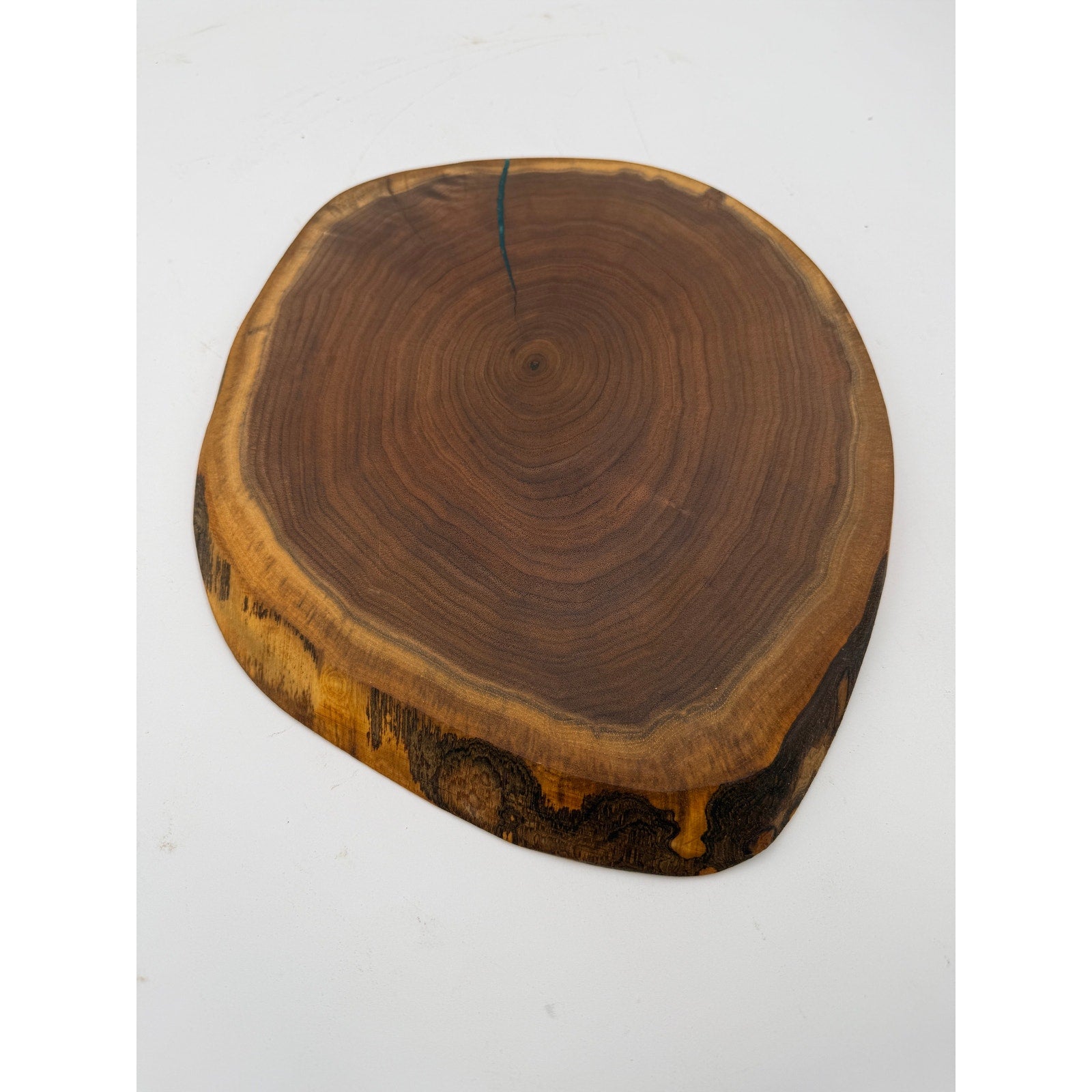 Live Edge Walnut Charcuterie Board Platter, end grain, 13.75 x 11.25 x 1 in, handcrafted, food safe finish