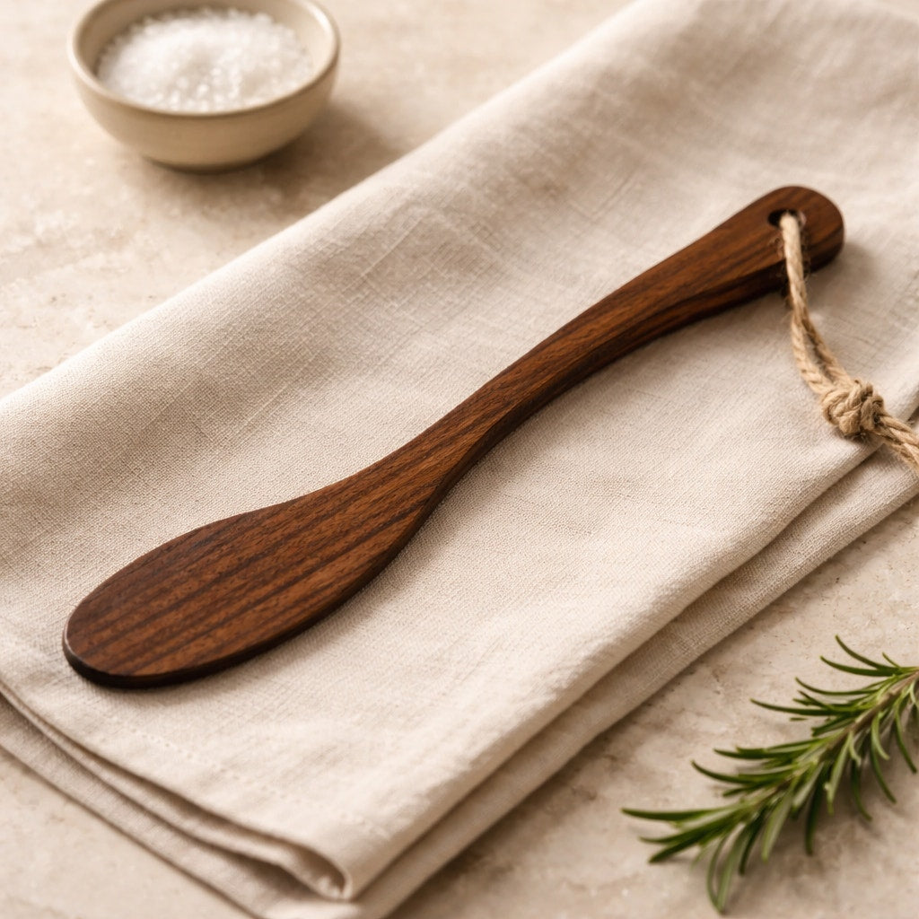 Handmade Walnut Kitchen Spreader Utensil, 6–8 inch, food safe finish, ergonomic handle, butter jam cheese knife