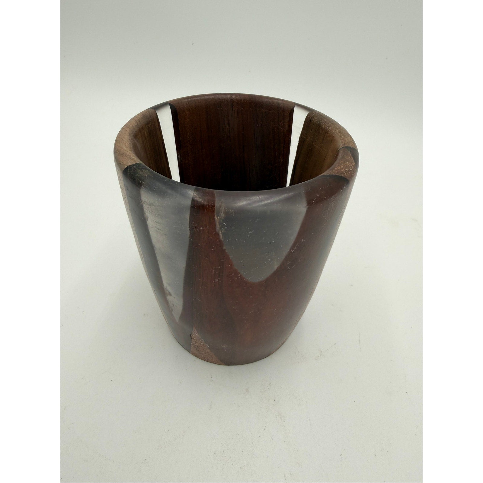 Hand Turned Hardwood and Epoxy Bowl, decorative wood vessel, functional catchall, food safe finish, gift ready