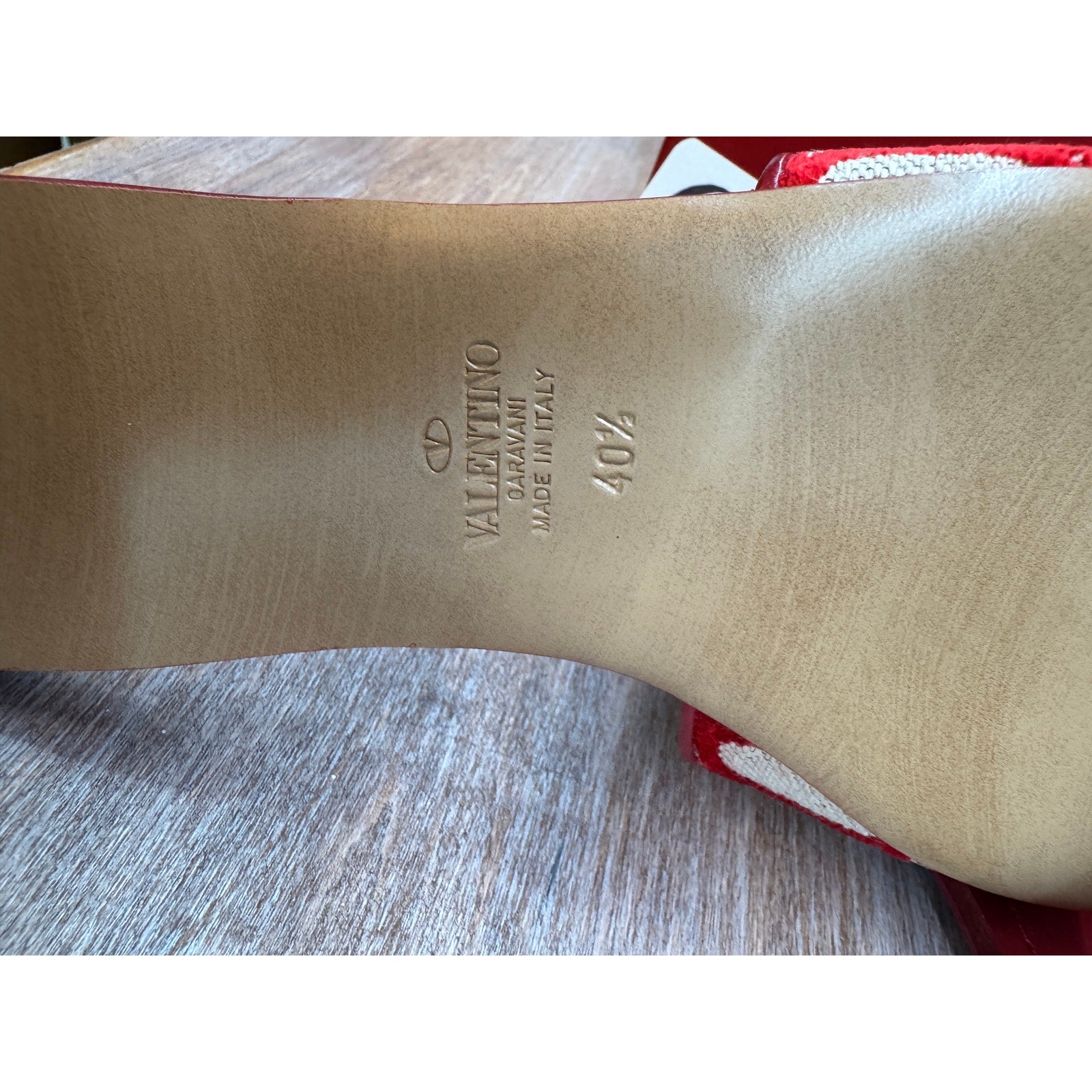 Valentino Garavani Red Ivory Jacquard Slides | Size 40.5 | NIB