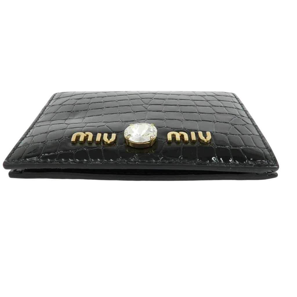 MIU MIU embossed patent leather bi-fold compact wallet