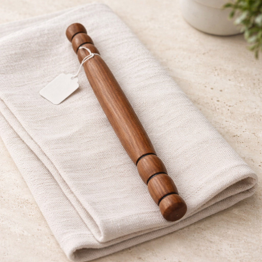 Hand Turned Hardwood Spurtle for Cooking, 12–18 inch sizes, cherry or hickory, ergonomic, smooth finish