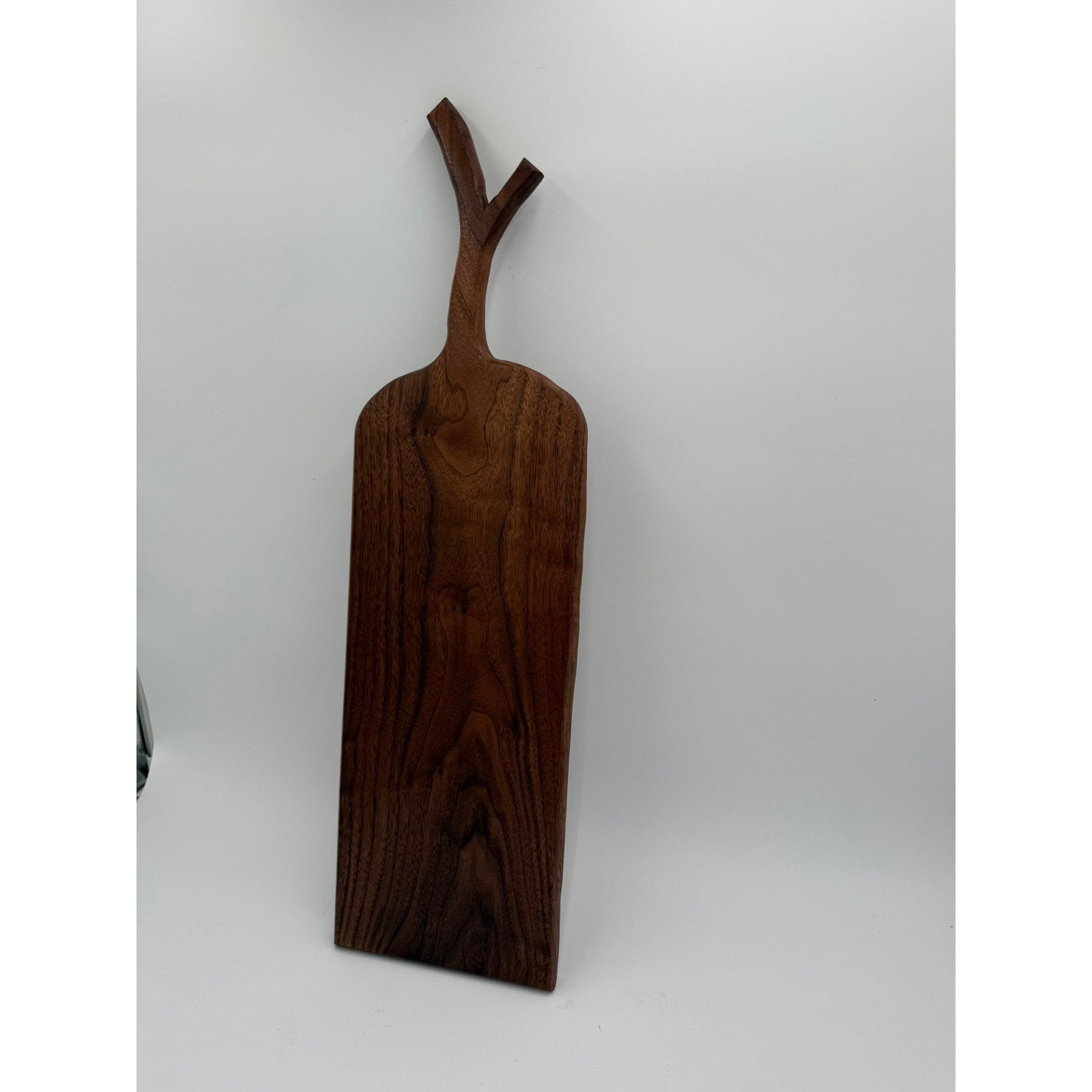 Walnut Charcuterie Board with Twig Handle, 25x7x1, food safe finish, serving tray, cheese board, handmade