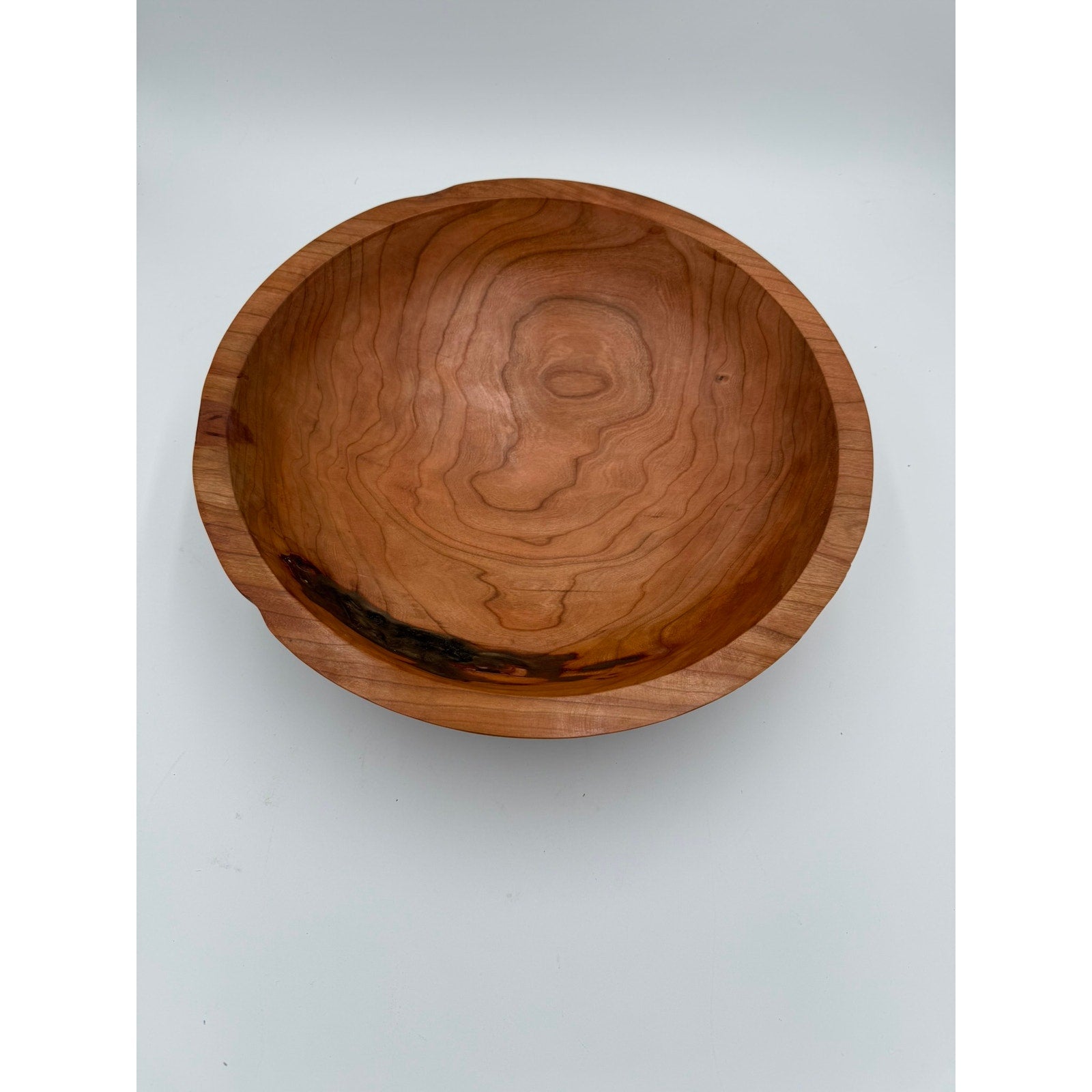 Handturned Wood Bowl, Black Cherry, Unique 16x5, Large Bowl, Rare Decor, Epoxy Embellishment, Handmade Gift