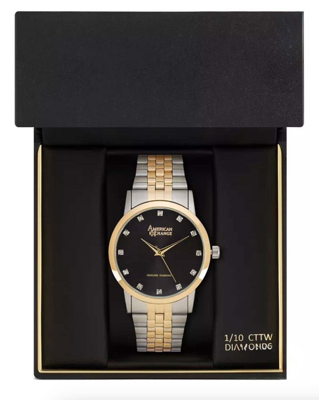 American Exchange Men's Genuine Diamond Collection Bracelet Watch - NWT