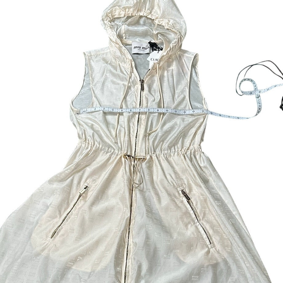 Miu Miu Nylon Hooded Mini Dress Vest Utility Style Size 36 NWT