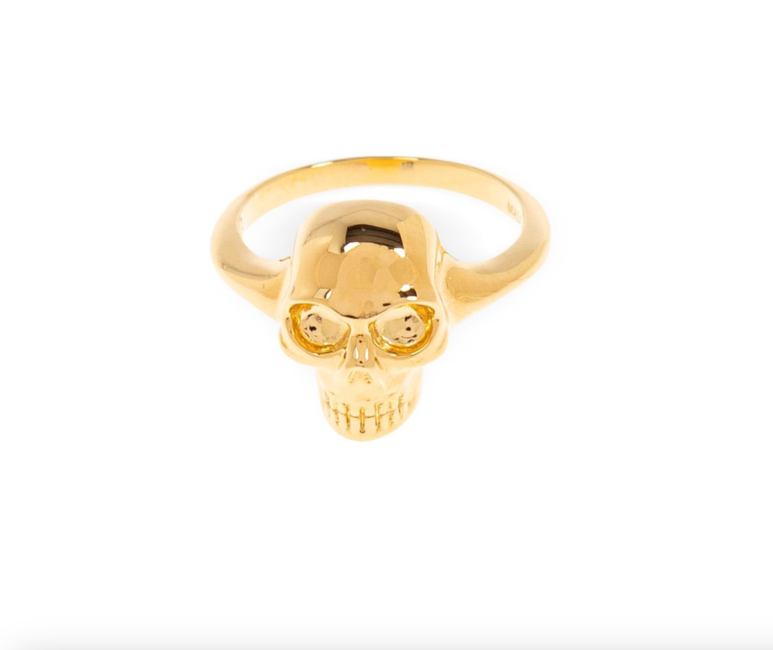 6591 - Alexander Mcqueen Skull Ring Gold - Size 13