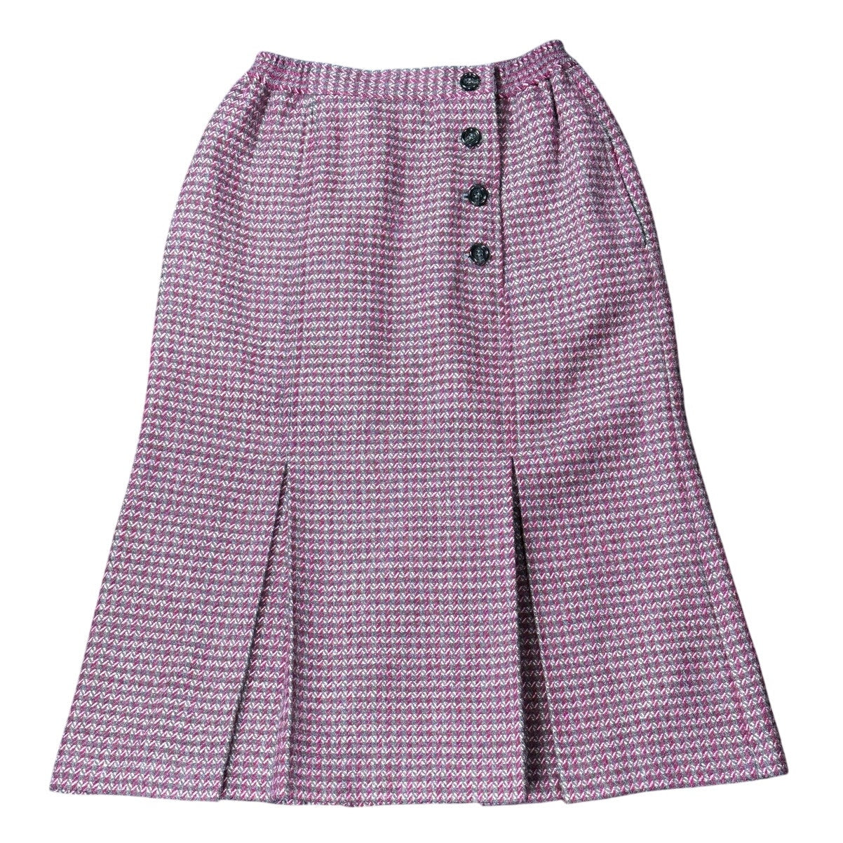 Christian Dior Vintage 1990s Tweed Skirt Burgundy Gray Size M