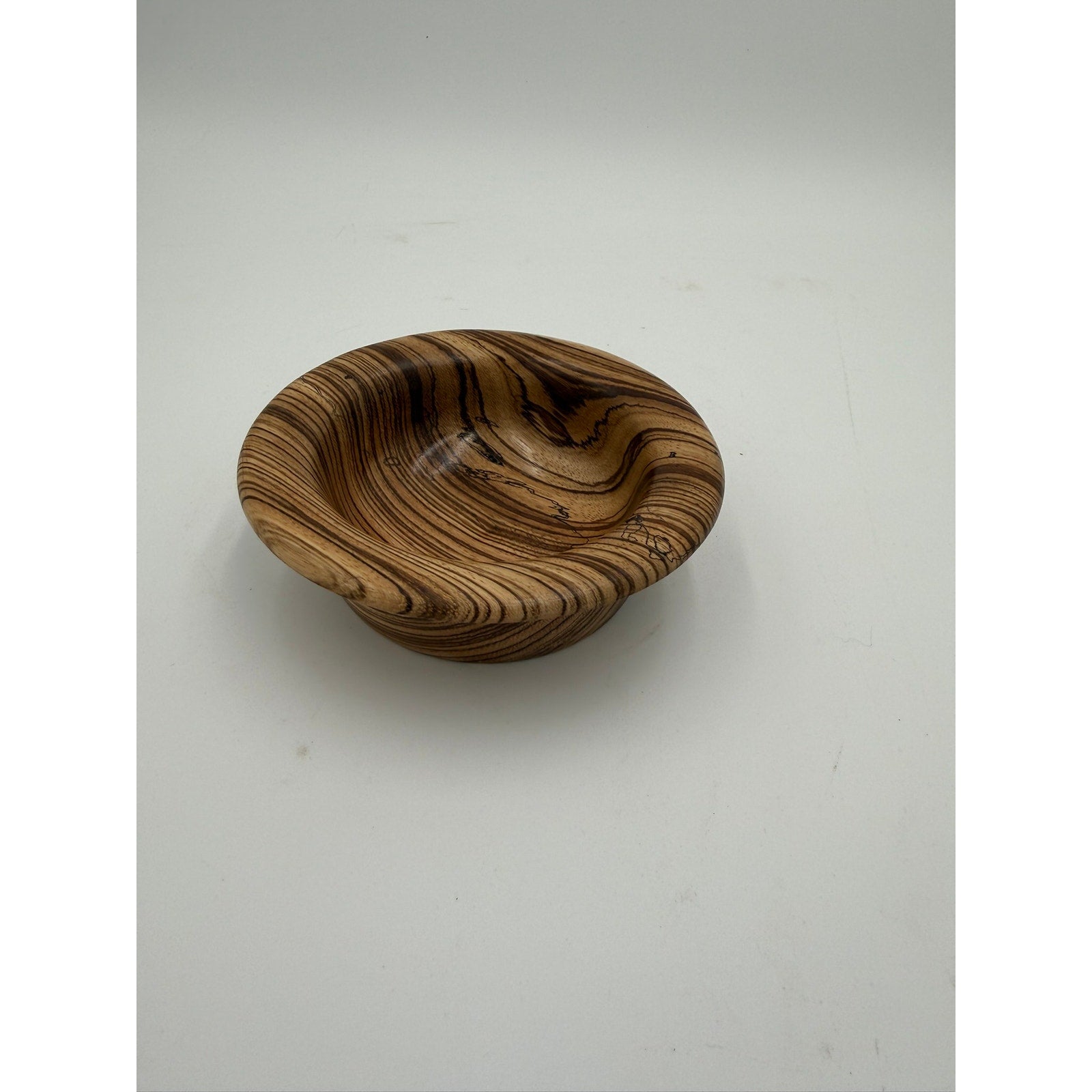 Hand Turned Tigerwood Decorative Bowl, 6 x 1.75 in, handmade kitchen decor, small salad or snack dish