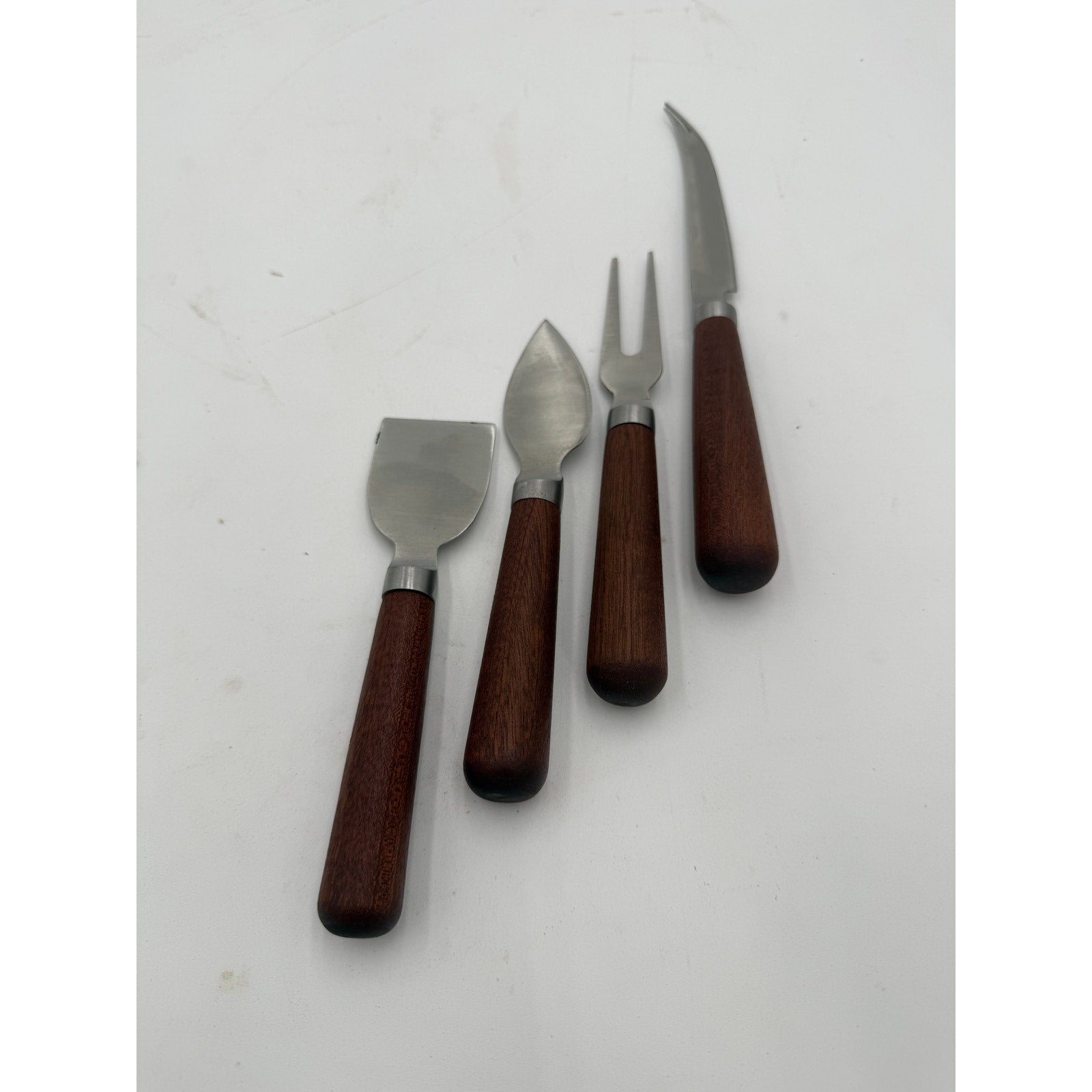 Handcrafted Cheese Knife Set for Entertaining, 4-piece kit, stainless steel blades, food safe, maple or sapele handles