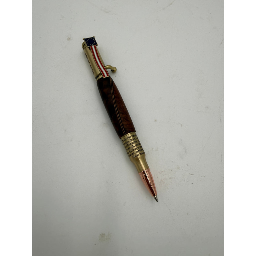 Hand Turned Bolt Action Ink Pen Gift for Patriots, celebrate America’s 250th anniversary, handcrafted, choice of colors and patterns