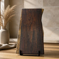 Handcrafted Walnut Live Edge Charcuterie Board, 15x8x1 size, rich dark coloring, intricate grain pattern, food safe finish