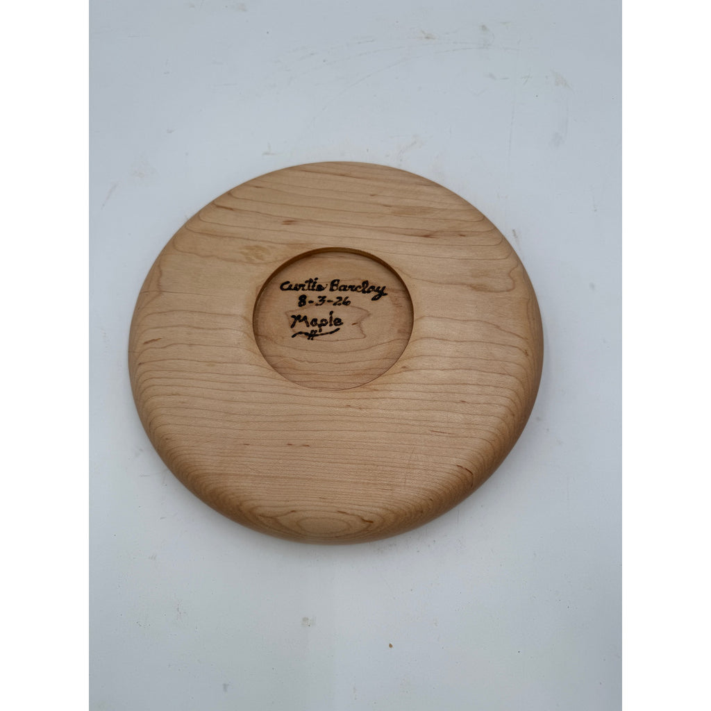 Hand Turned Maple Serving Tray, 10x1.25 Inch, Food Safe Finish, SKU 1413