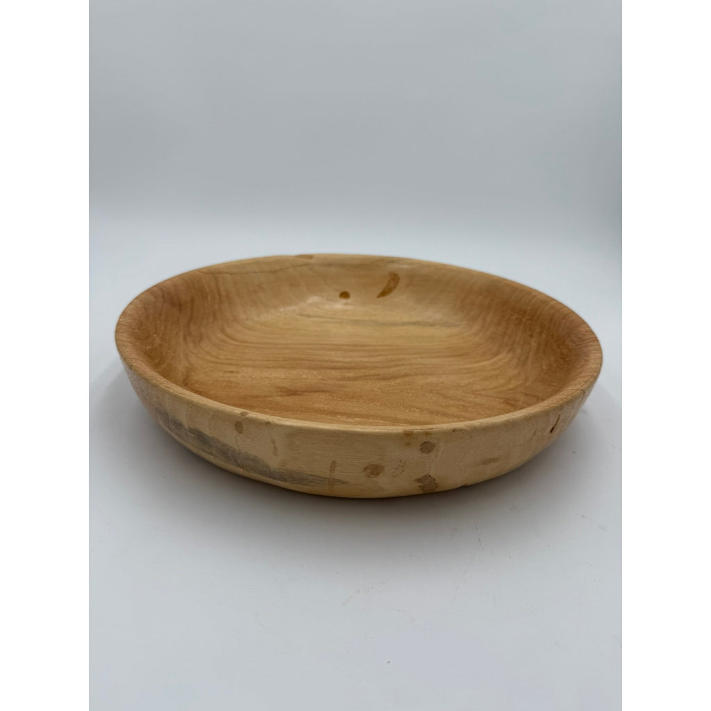 Hand Turned Pecan Wood Bowl 12x2 Decorative Piece, handmade, functional, centerpiece, natural finish, food safe oil