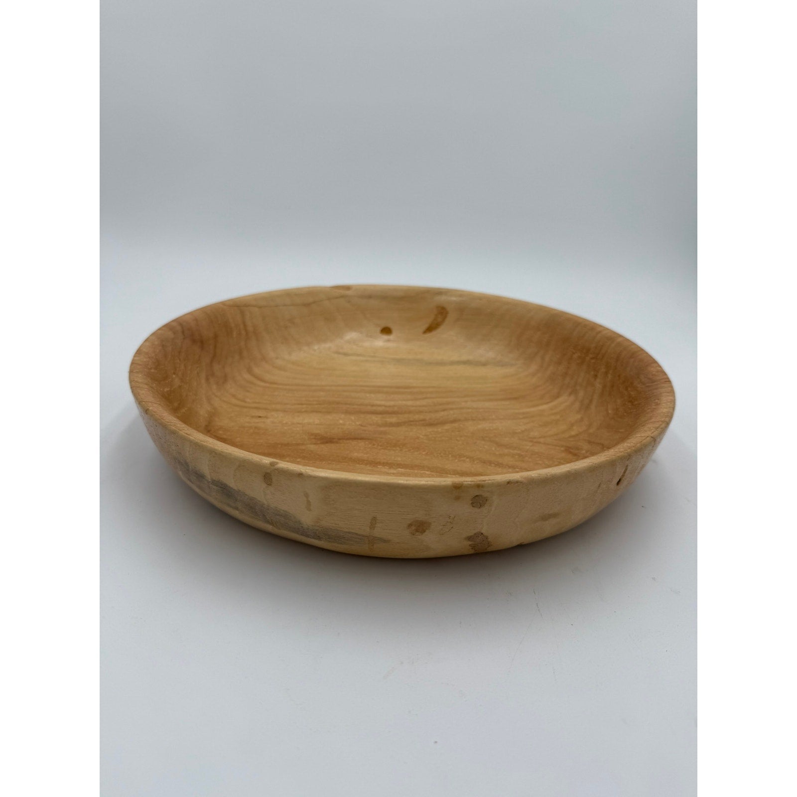 Hand Turned Pecan Wood Bowl 12x2 Decorative Piece, handmade, functional, centerpiece, natural finish, food safe oil