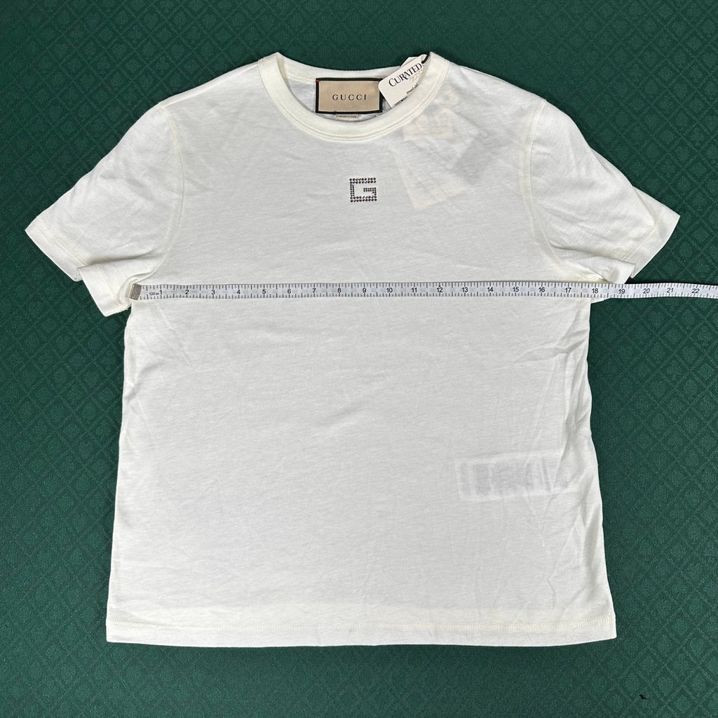 Gucci Square G Embellished Cotton T-Shirt Size L NWT Made in Italy