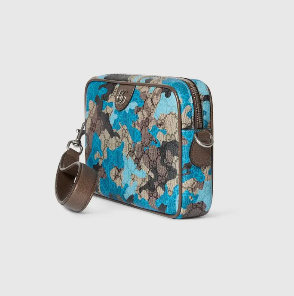 7003 - Gucci GG Camo Camera Bag Blue - NWT