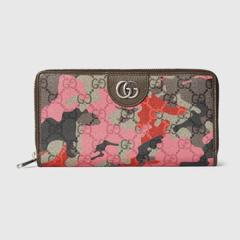 7342 - Gucci Zip-Around Wallet in Red Camouflage GG Coated Canvas - NWT