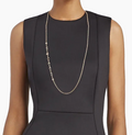 7442 - Alexander McQueen "McQueen" Goldtone & Glass Crystal Logo Chain Necklace - NWT
