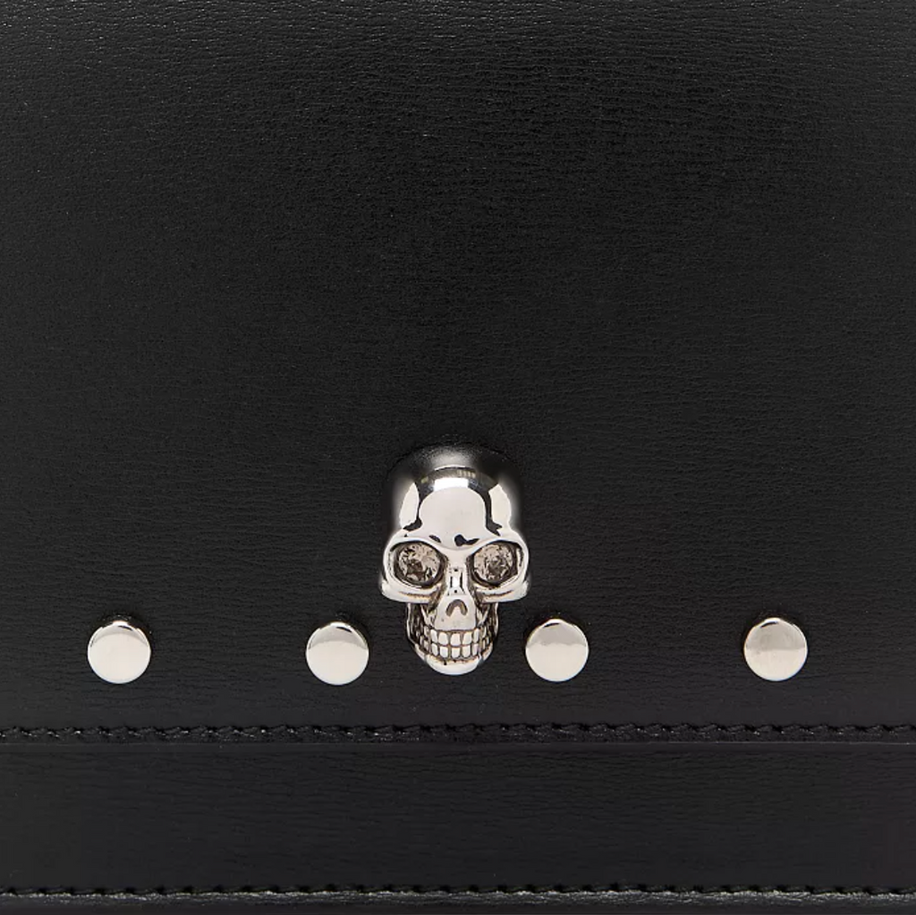 6991 - Alexander McQueen Black Studded Skull Bag - NIB