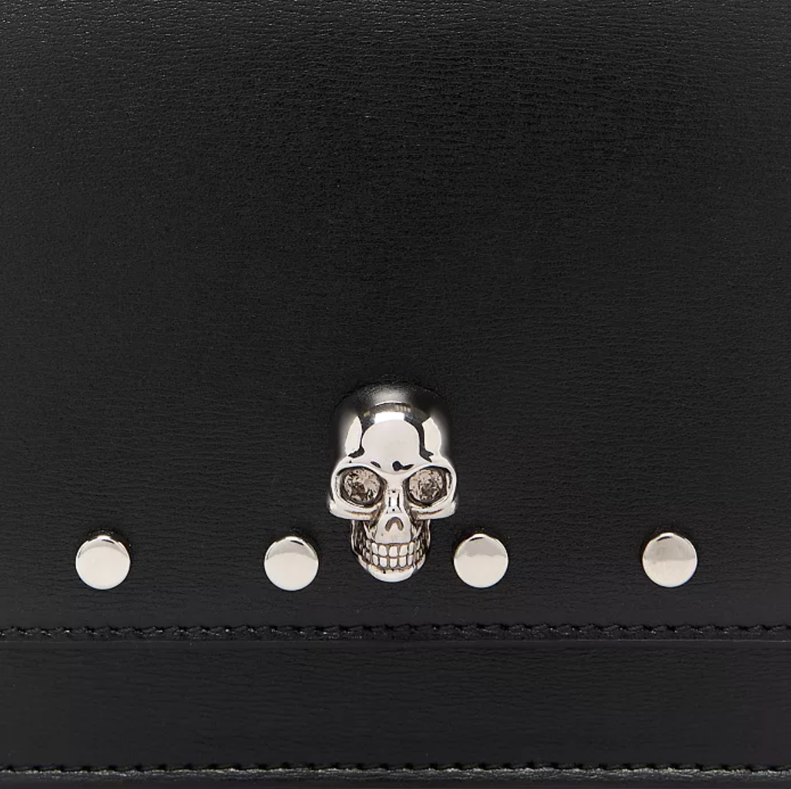 6991 - Alexander McQueen Black Studded Skull Bag - NIB
