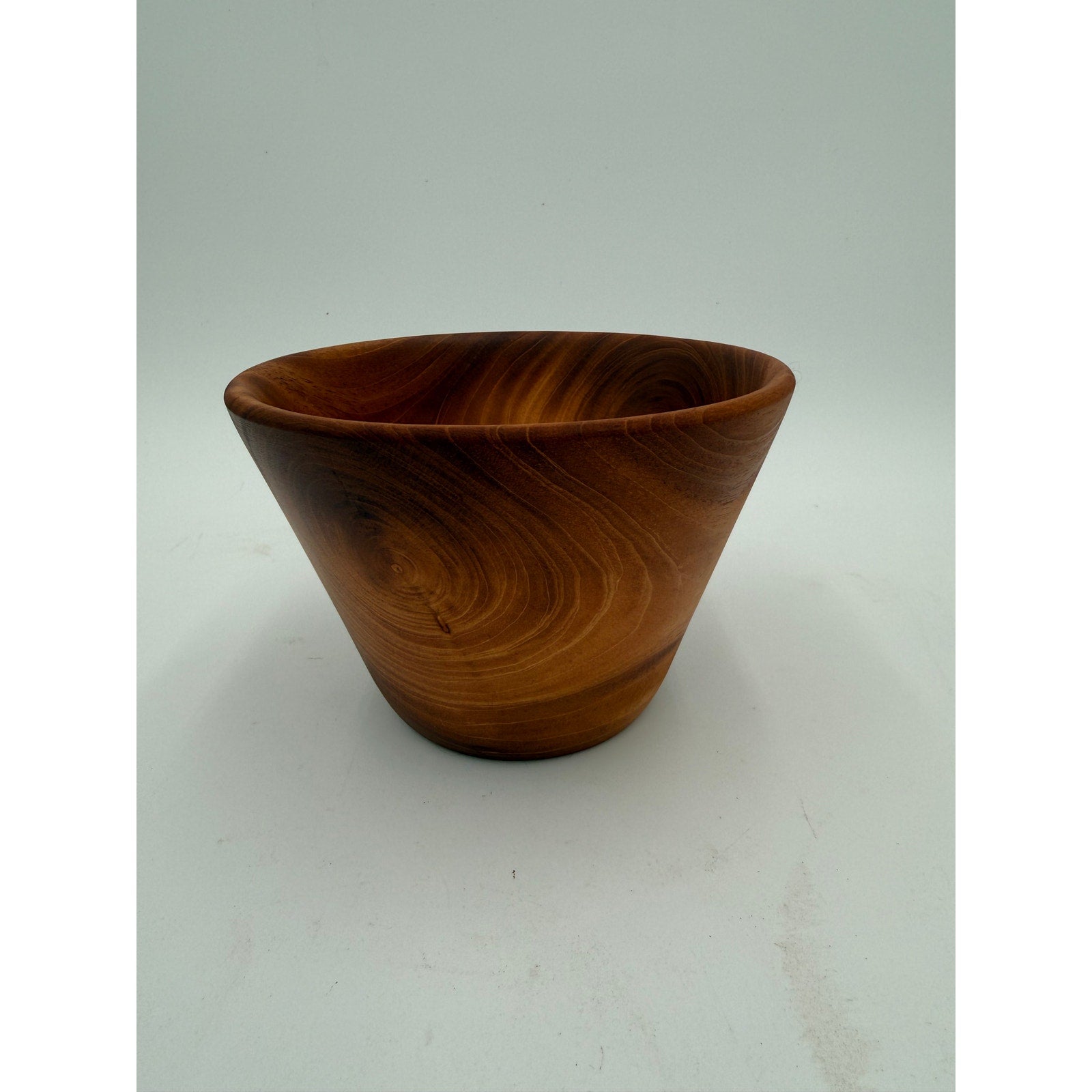 Mahogany Hand Turned Wood Bowl 5.5 x 3.75, rich reddish brown grain, food safe finish, unique artisan gift, small salad or snack