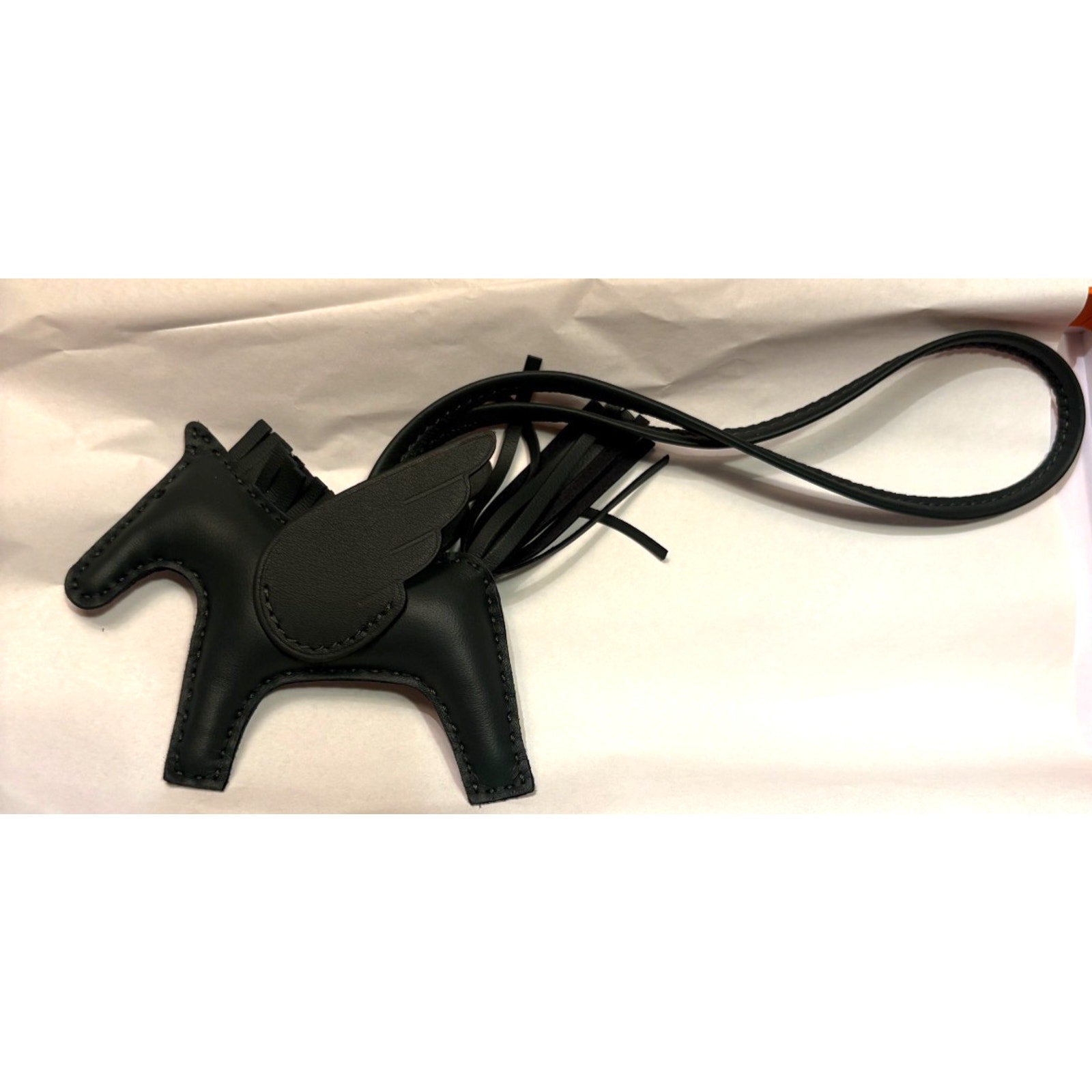 NEW Hermes Pegase Rodeo Pegasus PM Bag Charm Vert Mangrove / Noir / Authentic