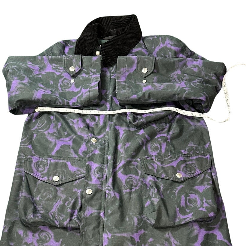 Burberry Rose Print Waxed Cotton Car Coat Oversized Size 4
