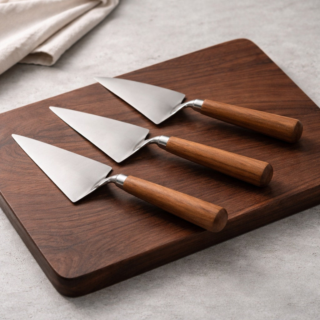 Handmade Pizza and Pie Server with Wood Handle, stainless steel blade, food safe, oak cherry or teak, kitchen gift