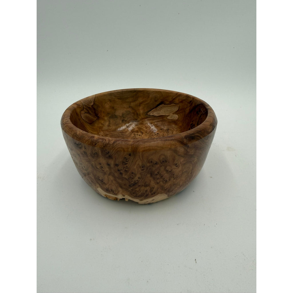 Heirloom Quality Turned Burl Wood Bowl, 5.25 x 2.25 inches, food safe, decorative centerpiece, functional gift