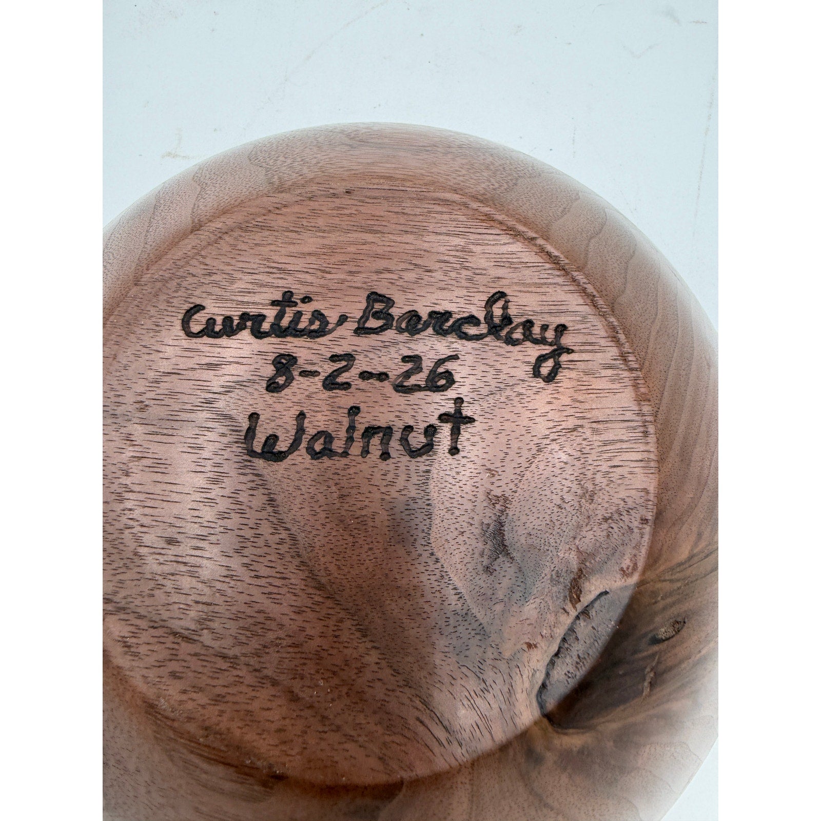 Hand Turned Walnut Bowl for the Home, 9.5x2.5 Inches, SKU 1411, One of a Kind