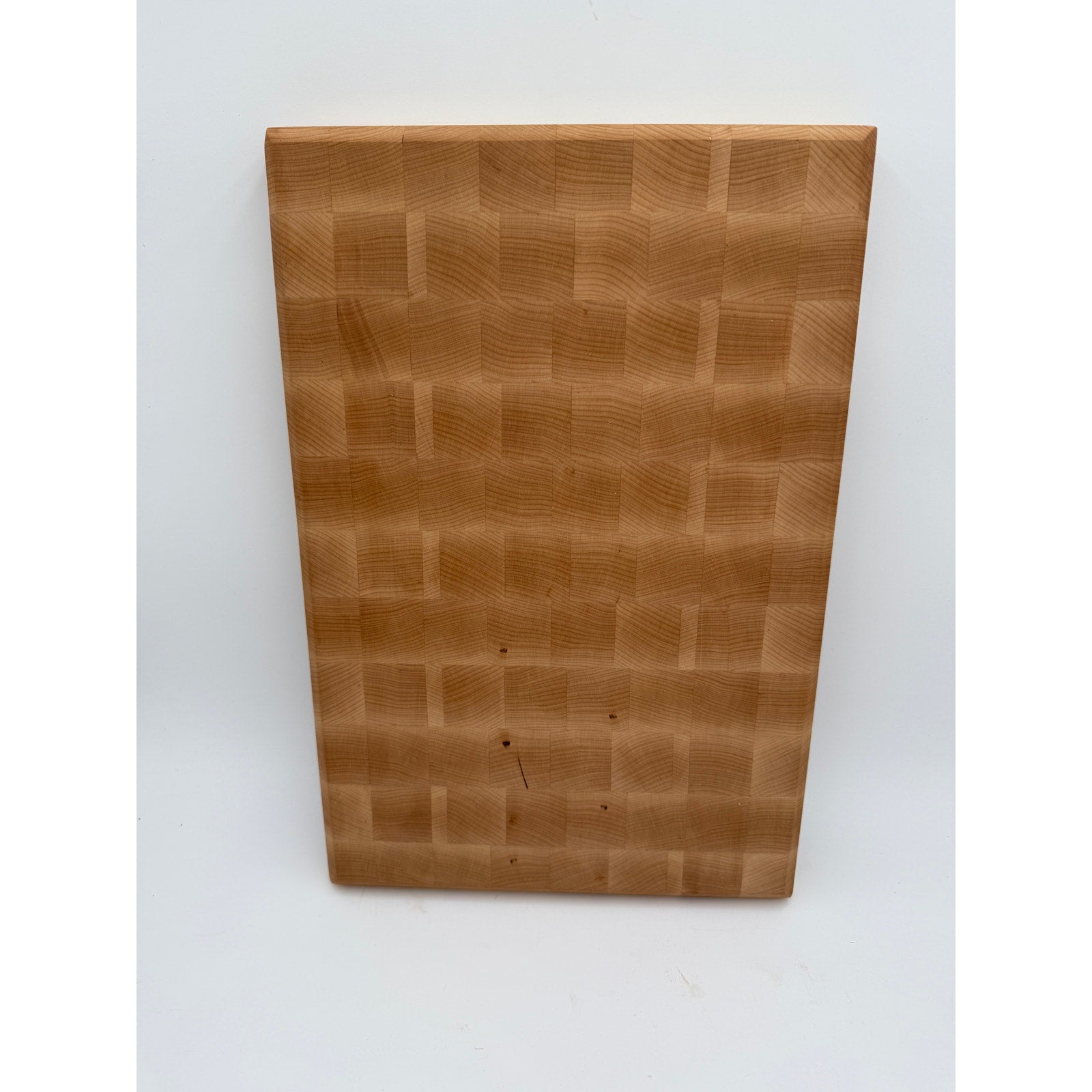 Large Maple Butcher Block Cutting Board, 18x12x1.5, end grain, reversible with groove, flat prep surface, handmade in USA