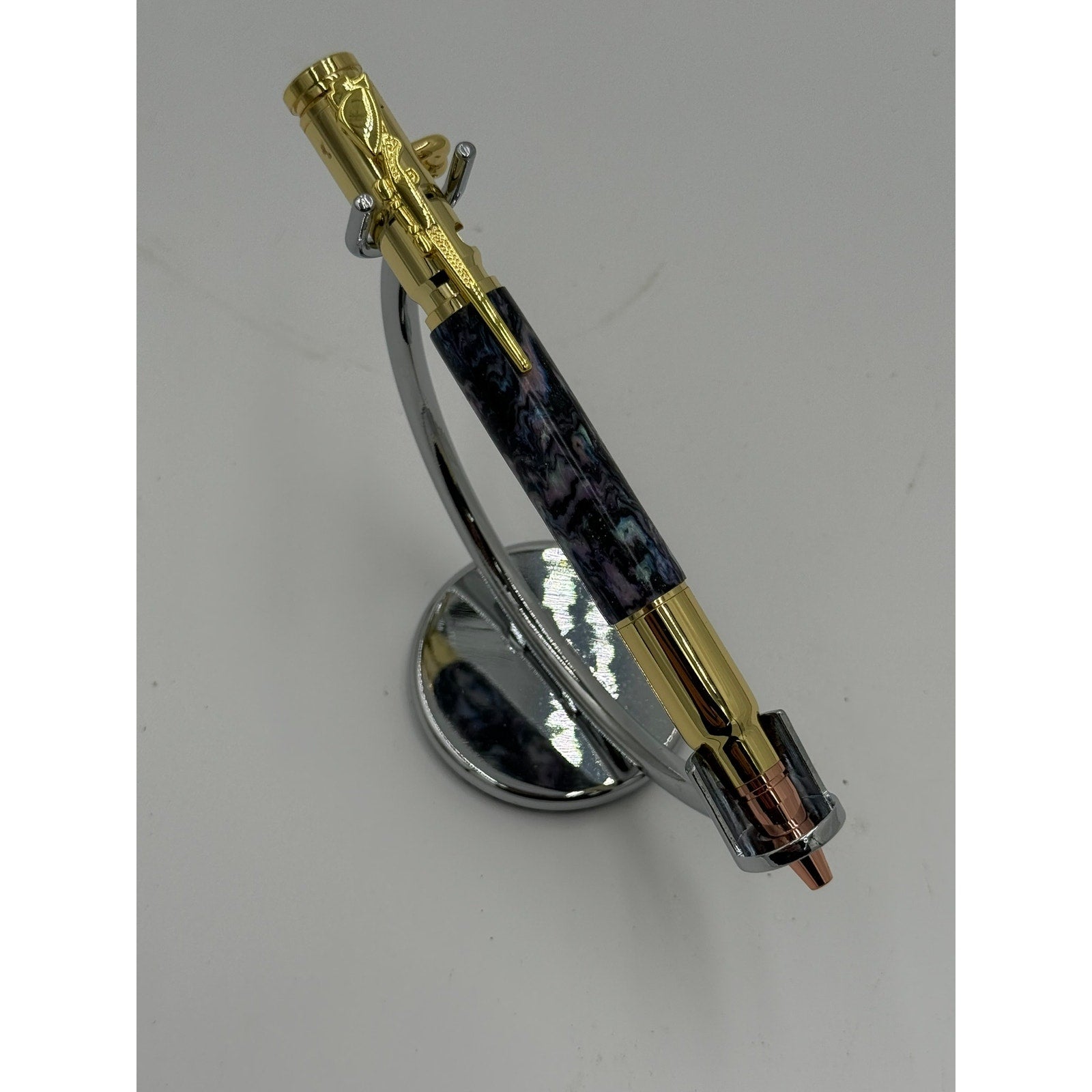 Hand Turned Purple Epoxy Bolt Action Pen, rollerball refill, executive writing gift, smooth ink, handmade USA