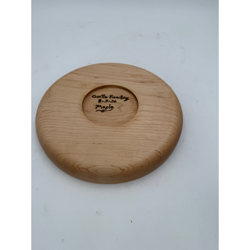 Hand Turned Maple Serving Tray, 10x1.25 Inch, Food Safe Finish, SKU 1413