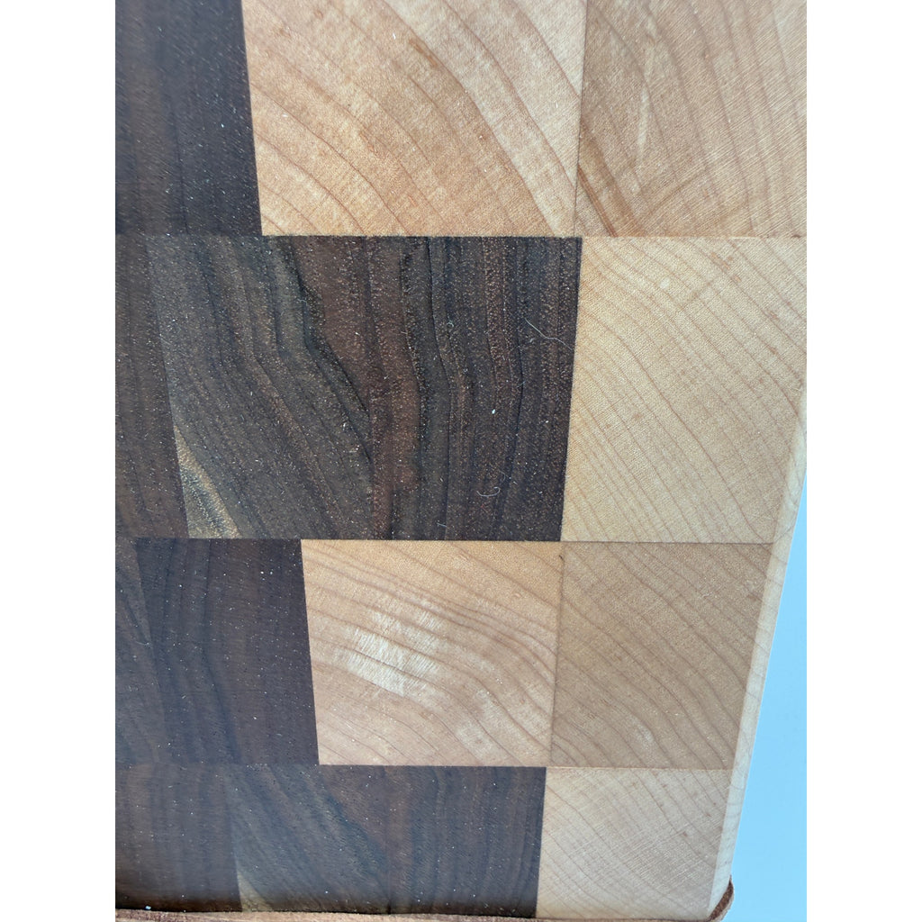 Chef Quality End Grain Cutting Board, walnut and maple hardwood, 12.5 x 9 x 1.75, artisan made, long lasting