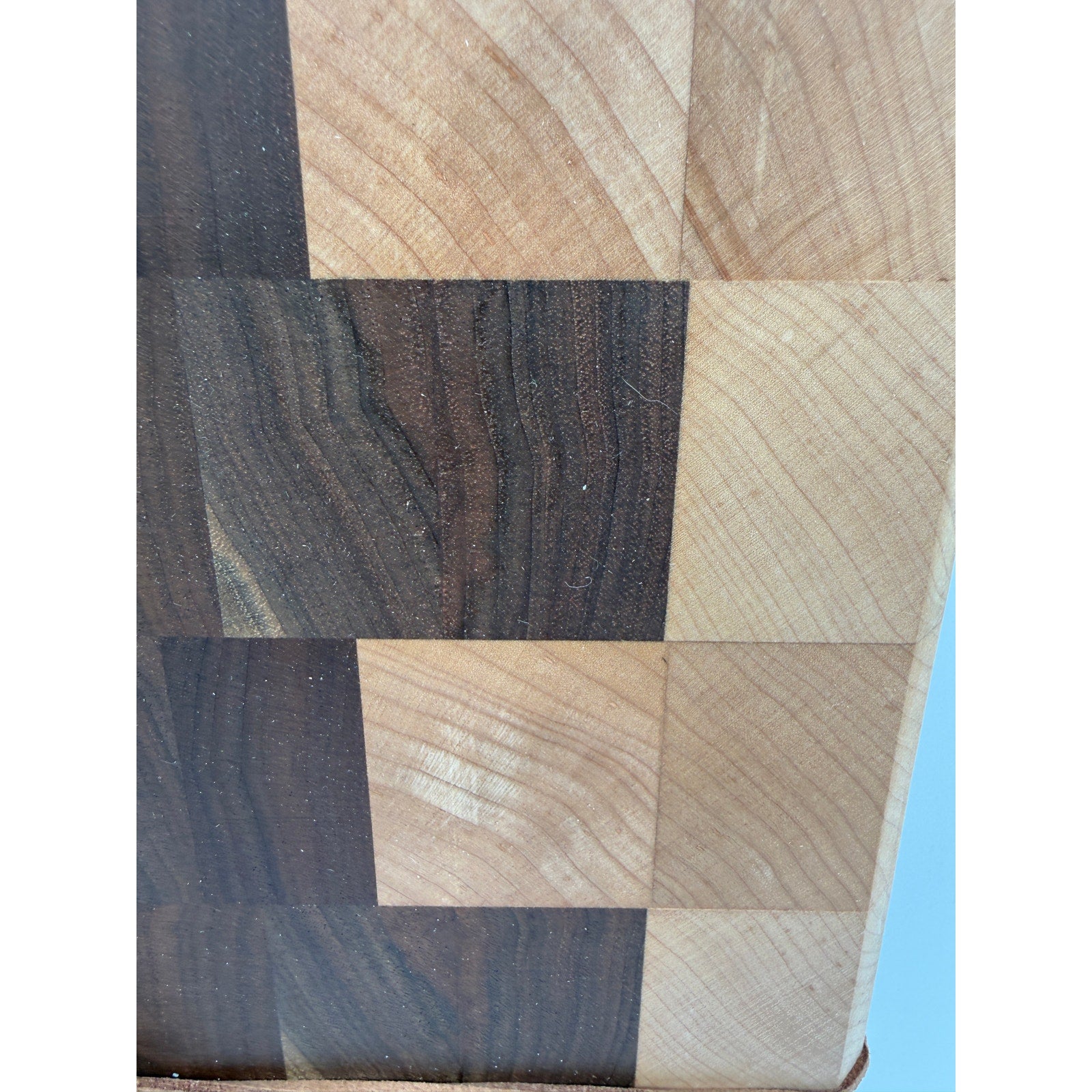 Chef Quality End Grain Cutting Board, walnut and maple hardwood, 12.5 x 9 x 1.75, artisan made, long lasting