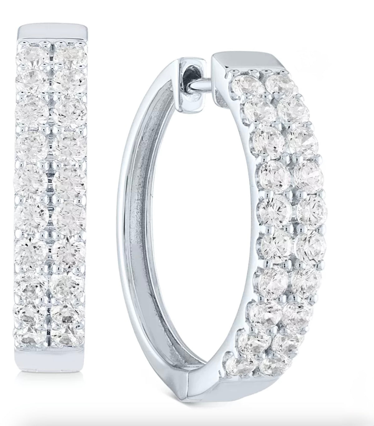 R.H. Macy and Co. Fine Jewelry Lab Grown Diamond Pave Hoop Earrings