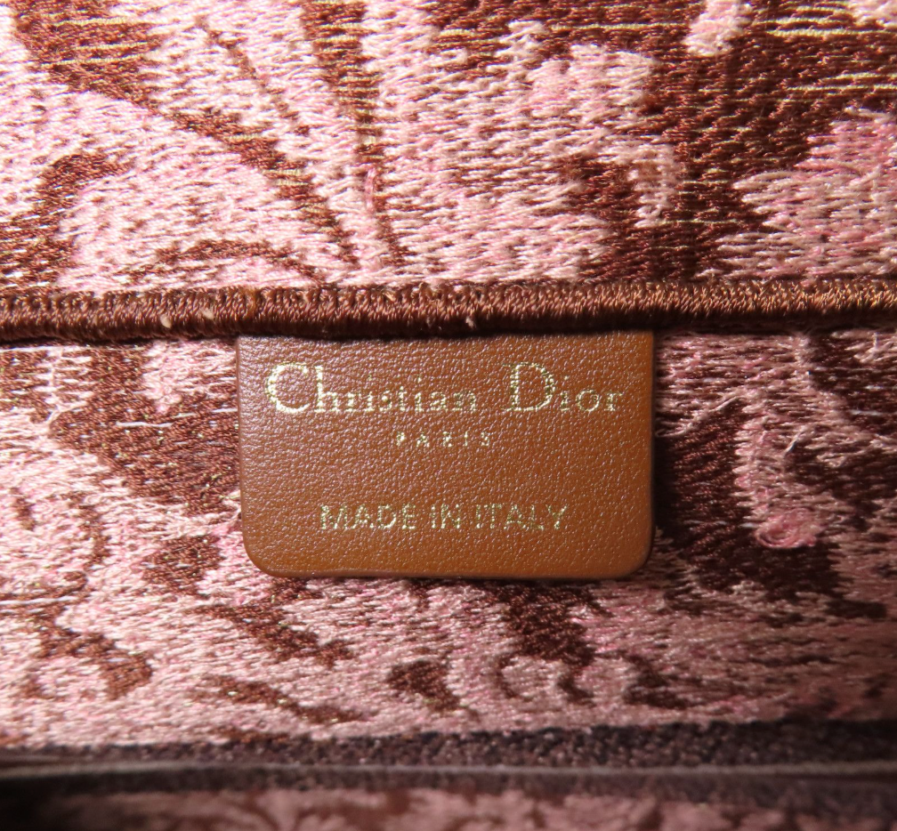 6617 - Christian Dior Small Book Tote Brown/Pink
