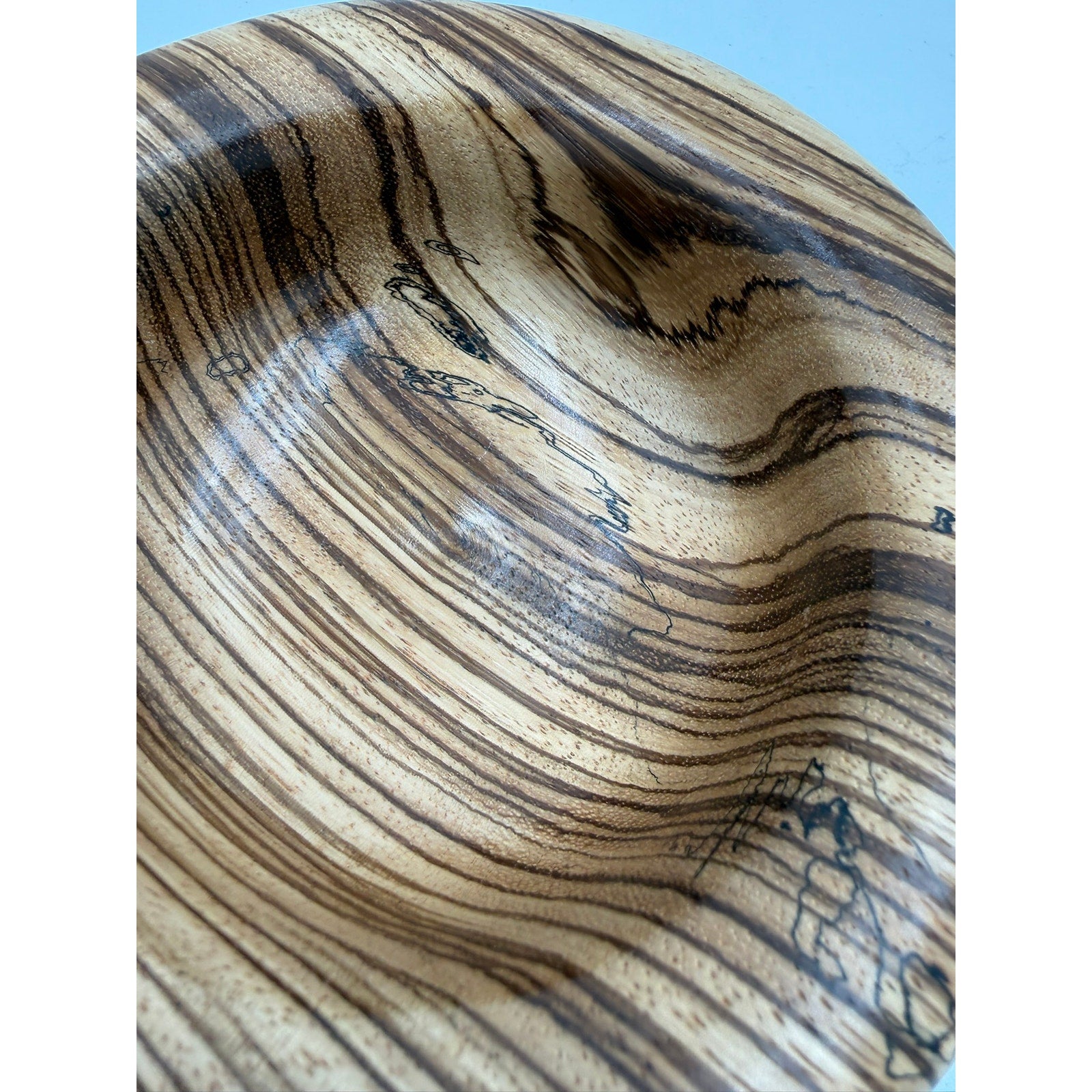 Hand Turned Tigerwood Decorative Bowl, 6 x 1.75 in, handmade kitchen decor, small salad or snack dish