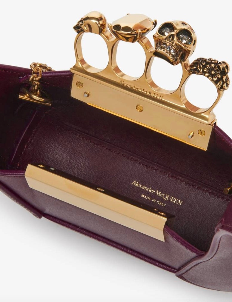6979 - Alexander McQueen Jewelled Mini Hobo - Burgundy calfskin - NIB