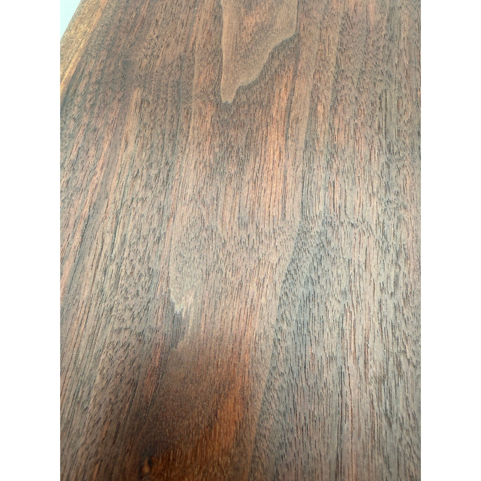 Handcrafted Walnut Live Edge Charcuterie Board, 15x8x1 size, rich dark coloring, intricate grain pattern, food safe finish