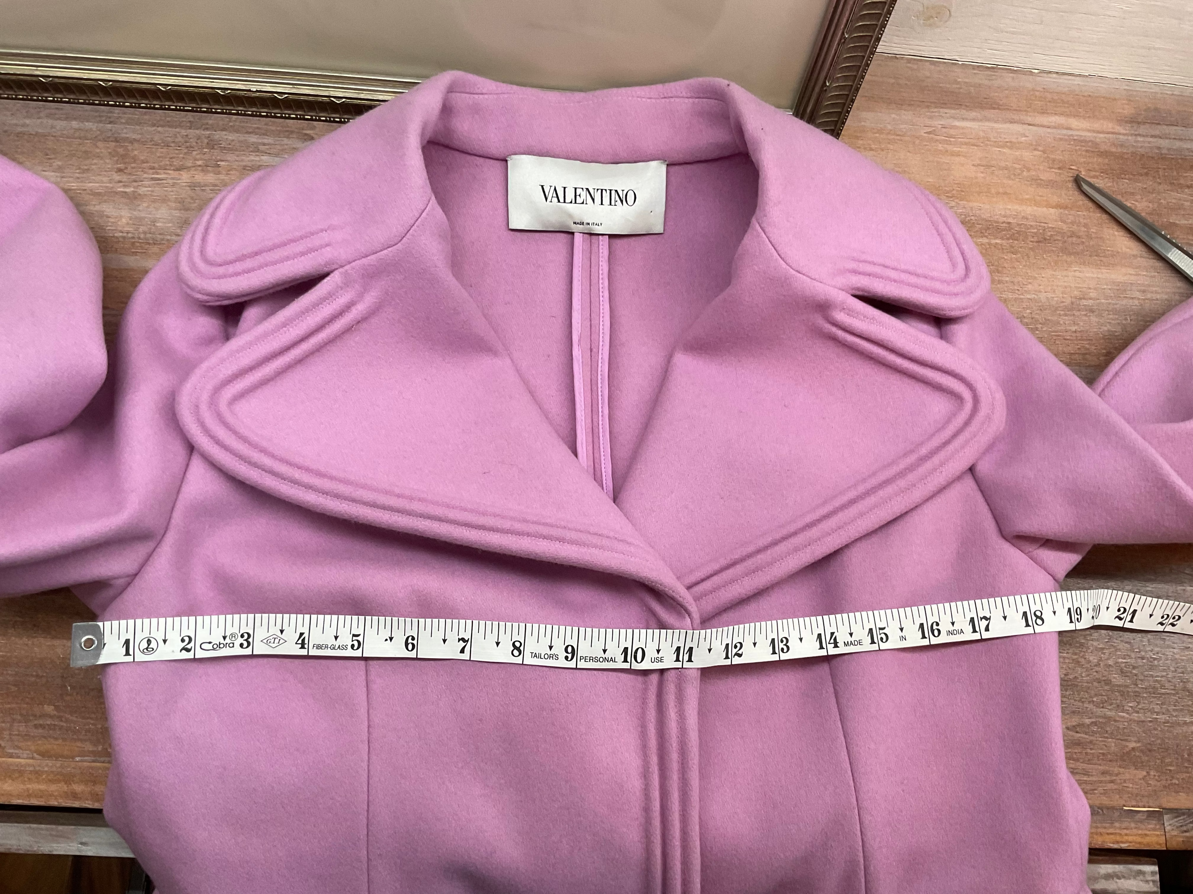 Valentino Wool Long Coat 2022-23 Collection - Pink - Size 10