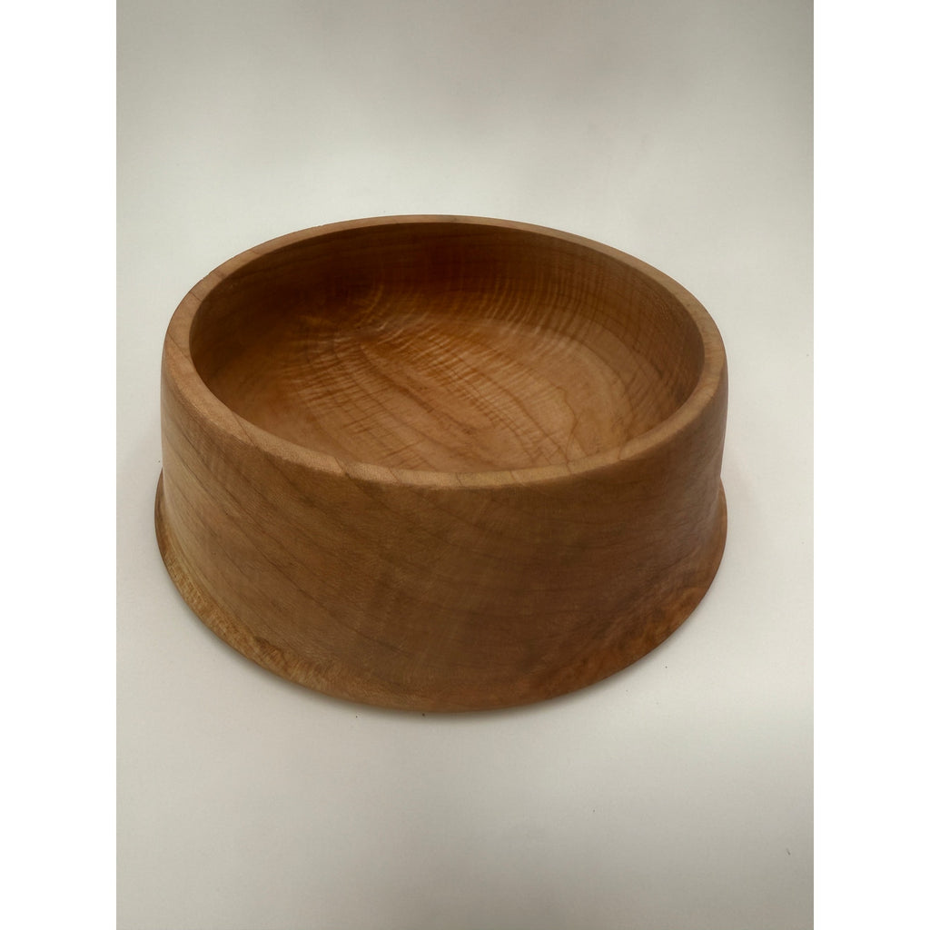 Figured Maple Turned Bowl with Lid, Walnut Top, Wrought Iron Handle, SKU 1464
